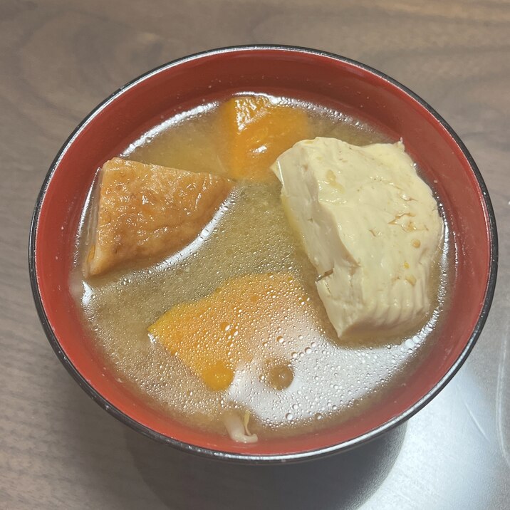 かぼちゃとさつま揚げの味噌汁